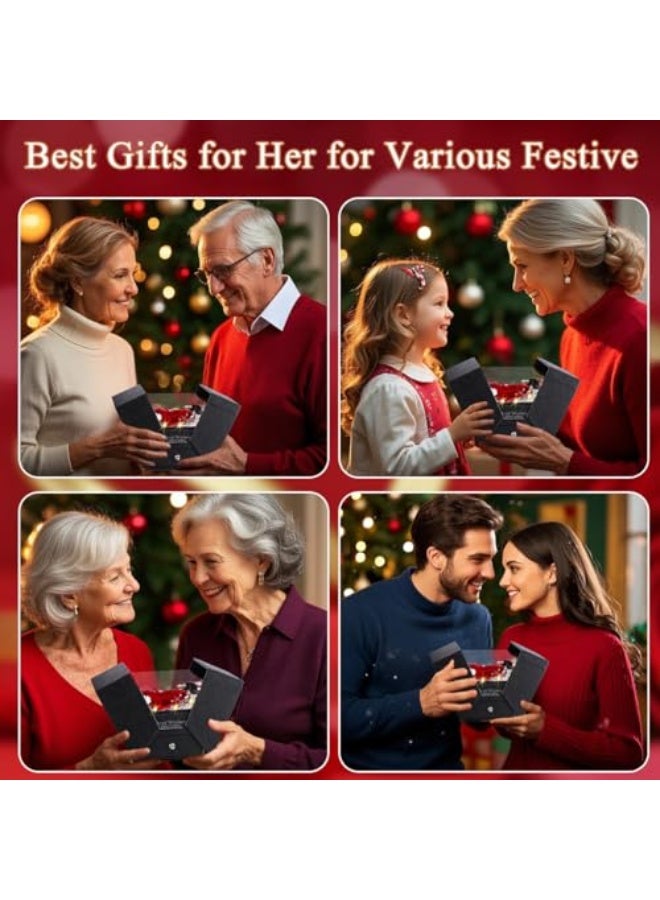 Preserved Red Real Rose with Heart I Love You Necklace -Eternal Flowers Rose Birthday Gifts for Women Her Mom Wife Girlfriend Grandma on Valentines Mothers Day Christmas Anniversary Romantic-Red - Image 5