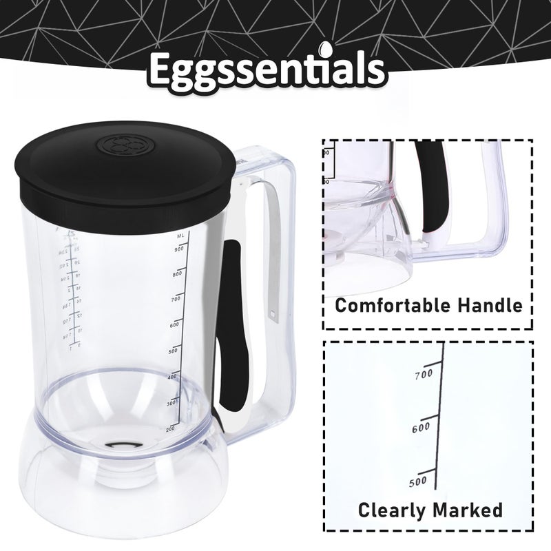 Eggssentials â€“ Pancake Batter Dispenser, Batter dispenser with Squeeze Handle Mess-Free, Cupcakes, Waffles & More â€“ Durable, Easy-Pour Pancake Dispenser Bottle for Smooth Baking - Image 4