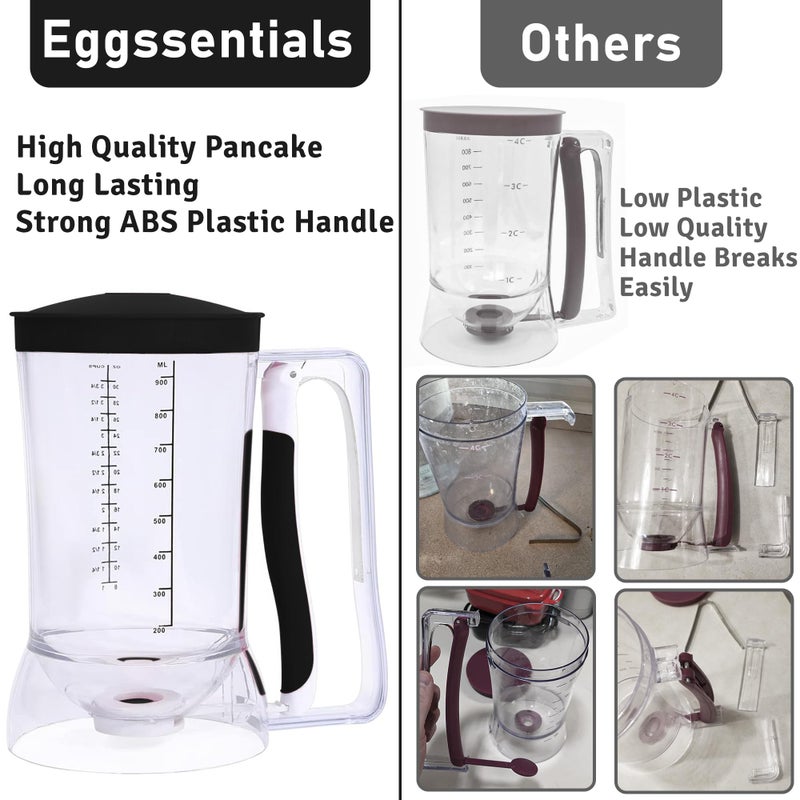 Eggssentials â€“ Pancake Batter Dispenser, Batter dispenser with Squeeze Handle Mess-Free, Cupcakes, Waffles & More â€“ Durable, Easy-Pour Pancake Dispenser Bottle for Smooth Baking - Image 3