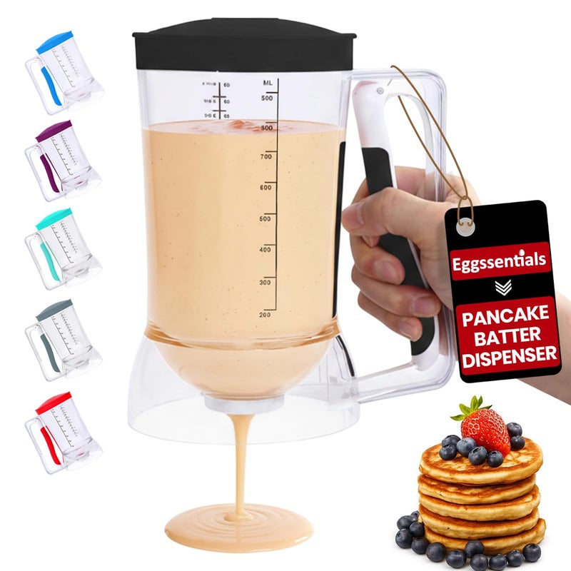 Eggssentials â€“ Pancake Batter Dispenser, Batter dispenser with Squeeze Handle Mess-Free, Cupcakes, Waffles & More â€“ Durable, Easy-Pour Pancake Dispenser Bottle for Smooth Baking - Image 1