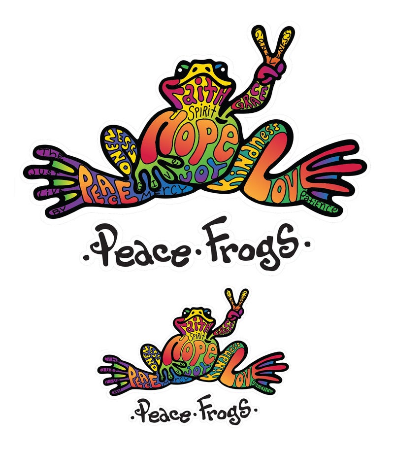 Enjoy It Peace Frogs Hope Peace Frogs Car Sticker, Outdoor Rated Vinyl Sticker Decal for Windows, Bumpers, Laptops or Crafts - Image 4