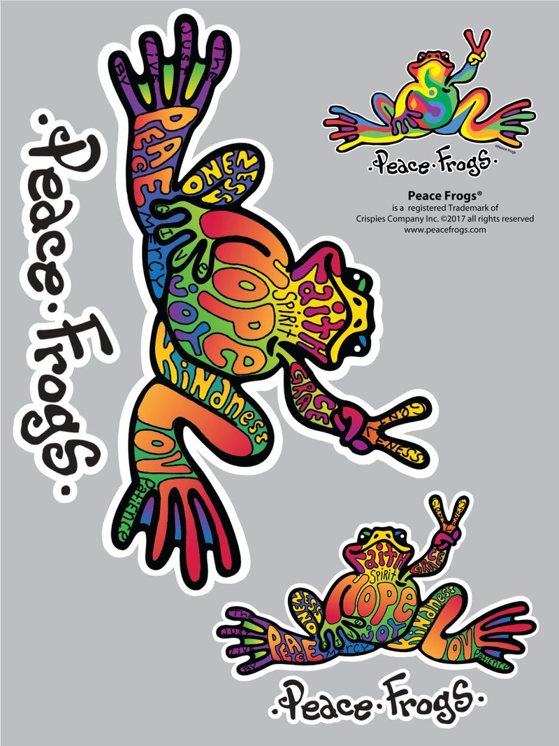 Enjoy It Peace Frogs Hope Peace Frogs Car Sticker, Outdoor Rated Vinyl Sticker Decal for Windows, Bumpers, Laptops or Crafts - Image 3