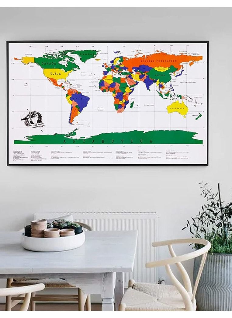 MARGOUN - Scratch Off World Map Travelers Guide Map of The World Wall Poster Educational Craft - Image 1