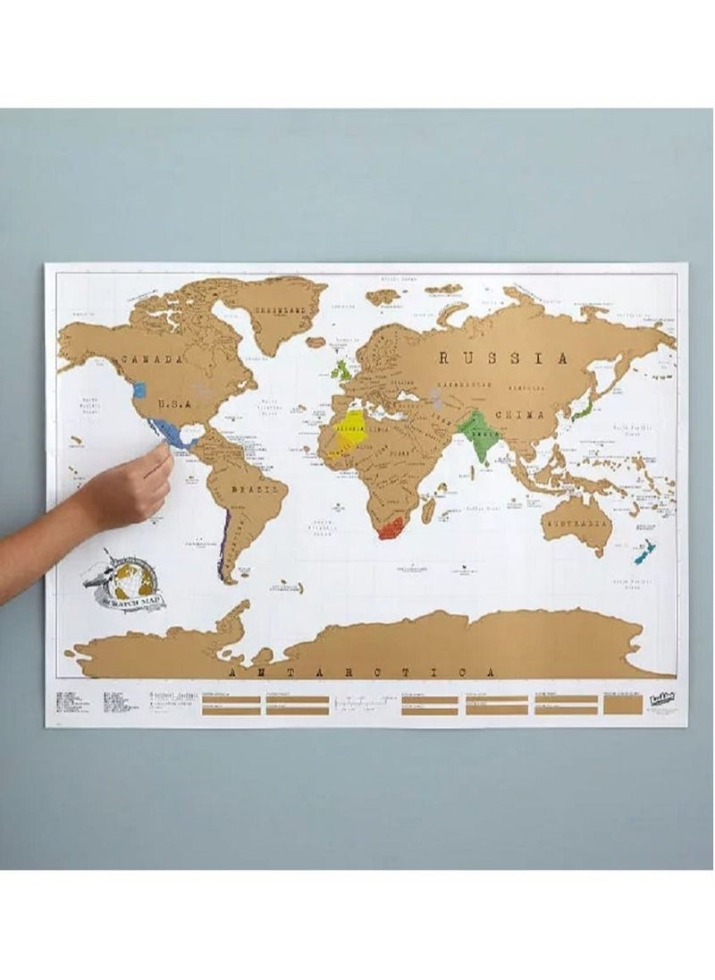 MARGOUN - Scratch Off World Map Travelers Guide Map of The World Wall Poster Educational Craft - Image 1
