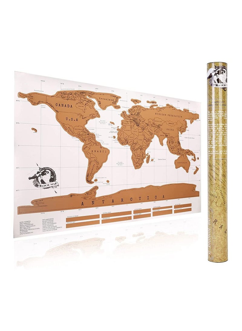 MARGOUN - Scratch Off World Map Travelers Guide Map of The World Wall Poster Educational Craft - Image 1
