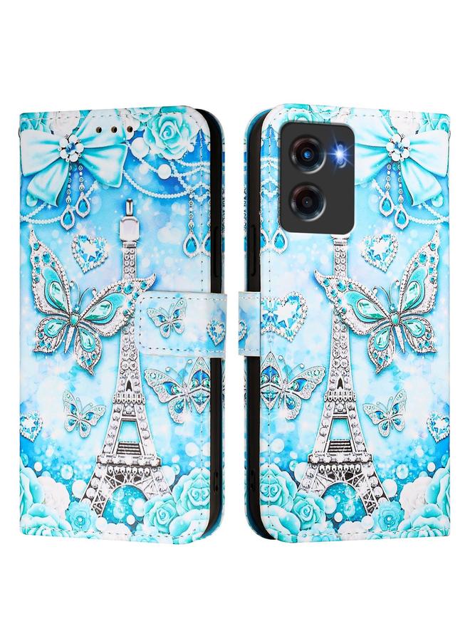 erorex Case For Motorola Moto G05 Colored Drawing Pattern Plain Weave Leather Phone Case - Image 2