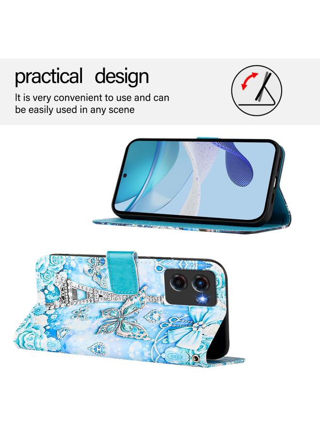 erorex Case For Motorola Moto G05 Colored Drawing Pattern Plain Weave Leather Phone Case - Image 4