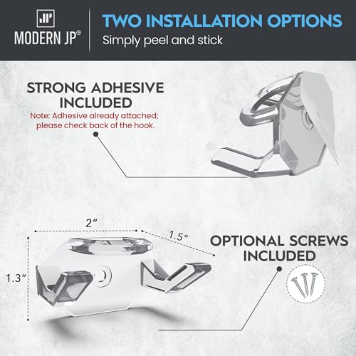 Modern JP Adhesive Hat Hooks for Wall (8-Pack) - Hat Rack for Baseball Caps, Minimalist Hat Display, Strong Hold Hat Hangers for Wall - USA Patented, Clear - Image 3