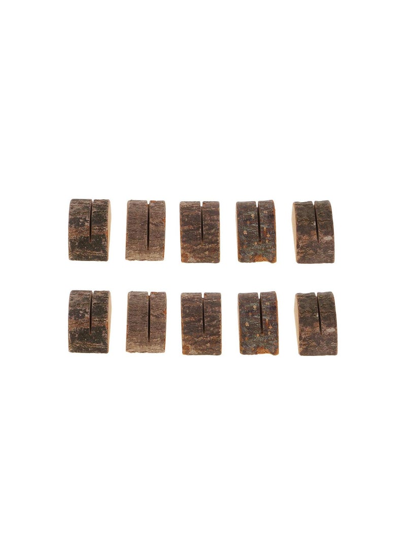 GGOOT 10 Pieces Rustic Wooden Card Holders Log Rounds Party Chic Tree Wood Slices Wedding Table Holders Table Number Holders Wedding Party Decorations  - Image 2