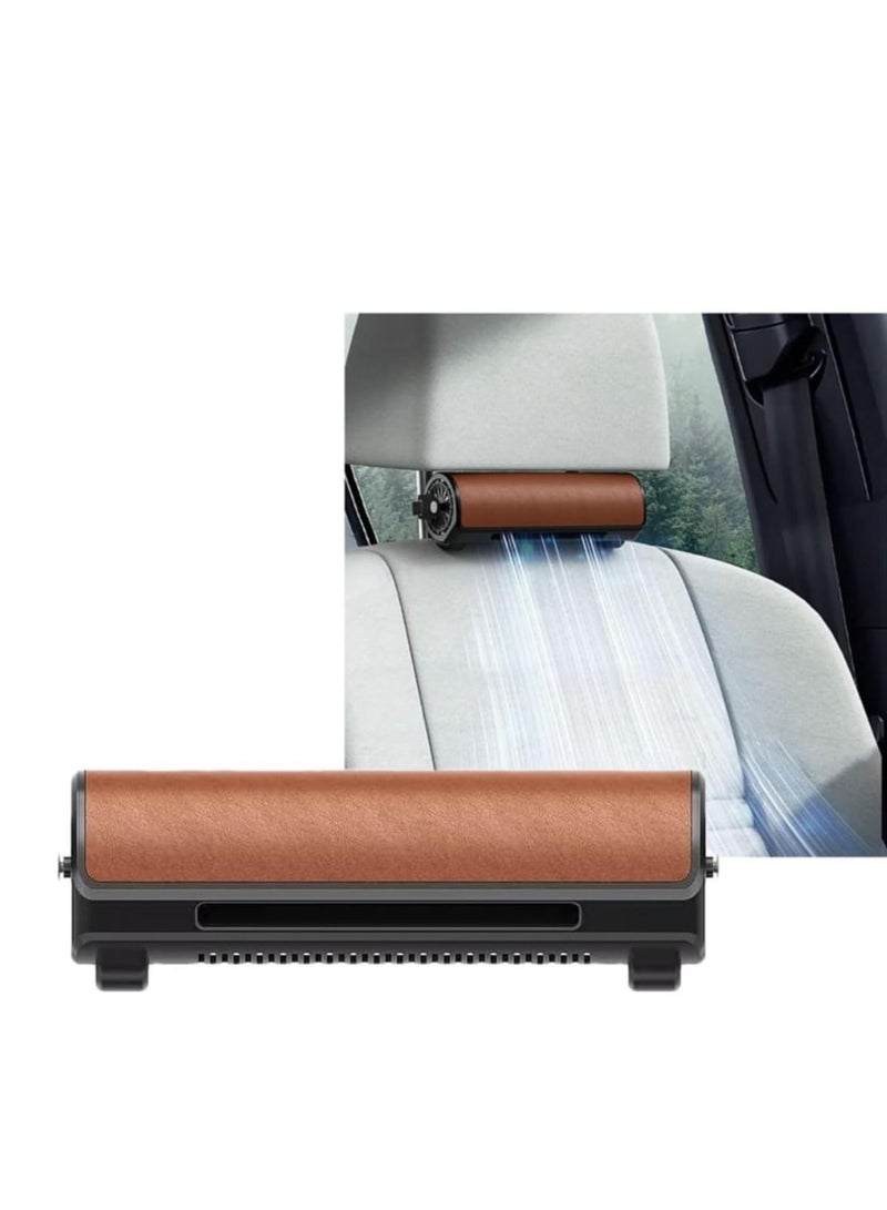 RATSAW Car Seat Fan for Front Rear Seat Passenger USB Powered and 3 Speeds Strong Cooling Air Fan Adjustable Strap for SUV and RV and Vehicles and Office Seats  Brown - Image 1