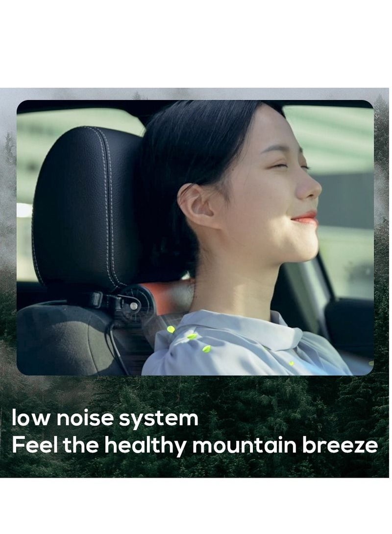 RATSAW Car Seat Fan for Front Rear Seat Passenger USB Powered and 3 Speeds Strong Cooling Air Fan Adjustable Strap for SUV and RV and Vehicles and Office Seats  Brown - Image 2