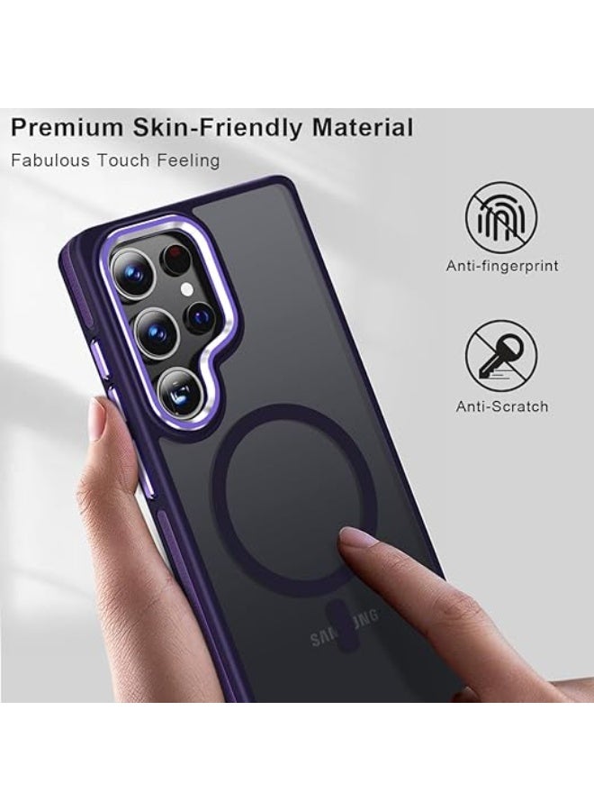 Case for Samsung Galaxy S25 Ultra, Translucent Matte Cover Fits for Magsafe, S25 Ultra Phone Case with Non-Slip Edge, Magnetic Case for Samsung S25 Ultra, Shockproof Protection (Dark Purple) - Image 2