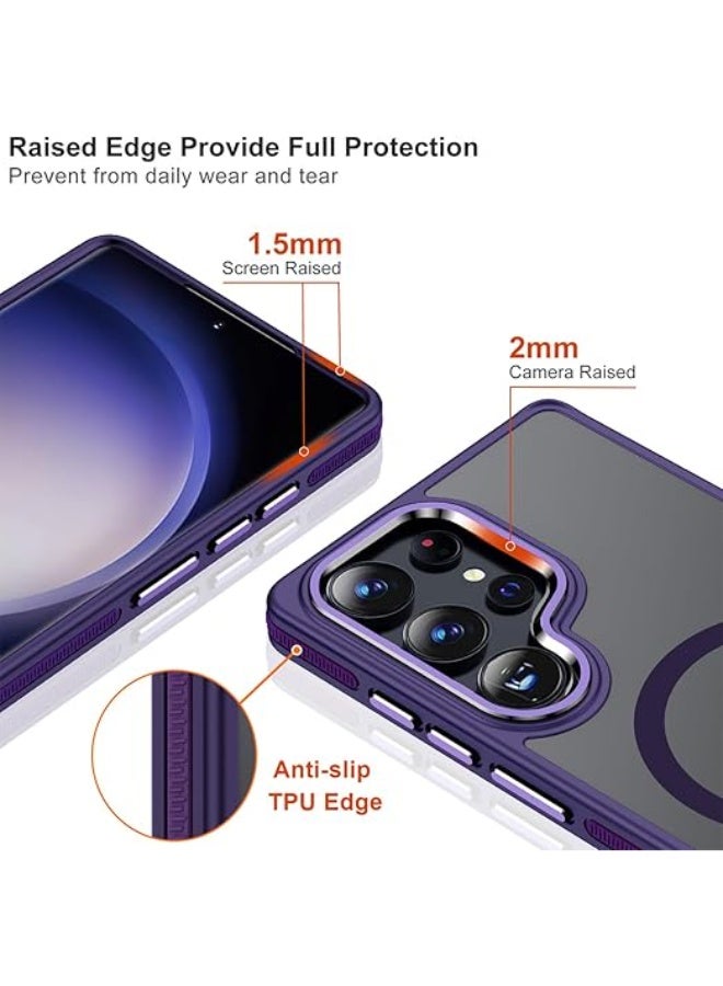 Case for Samsung Galaxy S25 Ultra, Translucent Matte Cover Fits for Magsafe, S25 Ultra Phone Case with Non-Slip Edge, Magnetic Case for Samsung S25 Ultra, Shockproof Protection (Dark Purple) - Image 4