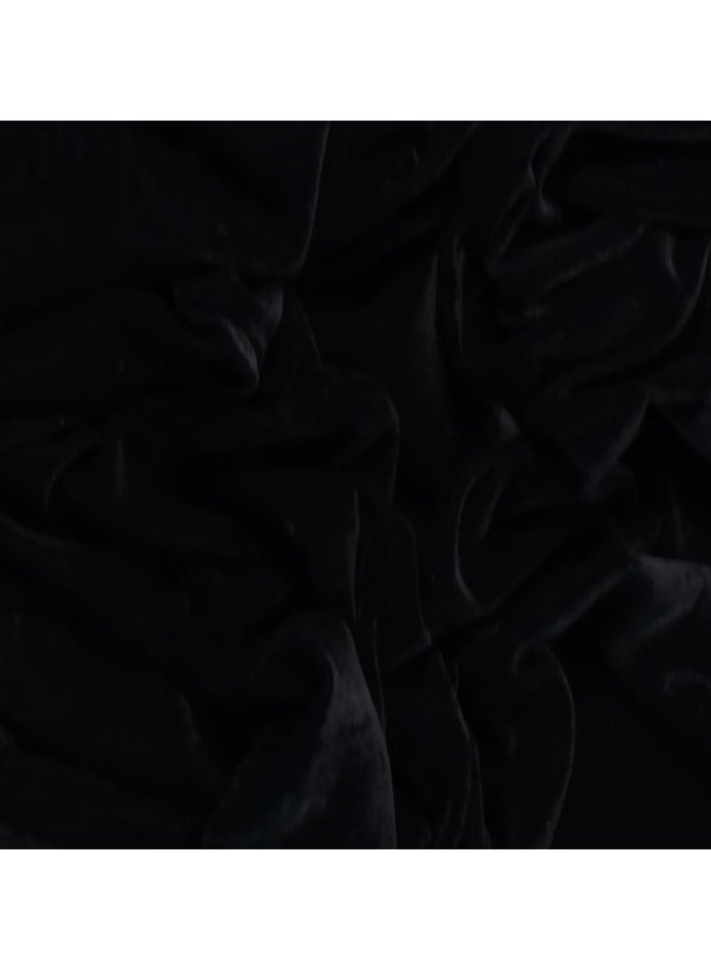 JewelOnPalette Black Polyester Velvet Fabric 45'' Cut by Yard, for for Bows, Head Wraps, Scrunchies, Clothes, Costumes, Crafts , Cushions - Image 2