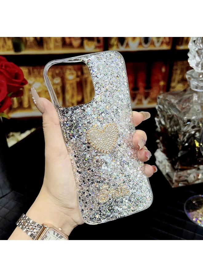 erorex Case For iPhone 13 Starry Sequin Diamond Heart Epoxy TPU Phone Case - Image 5