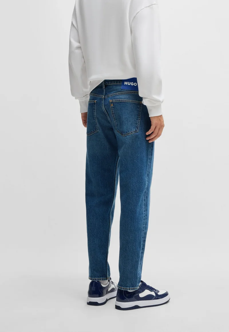 هوجو Tapered-fit jeans in mid-blue stretch denim
