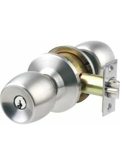 Combat Hotel Type Door Lock Handle With Knob Gray-Satin With Room Key 