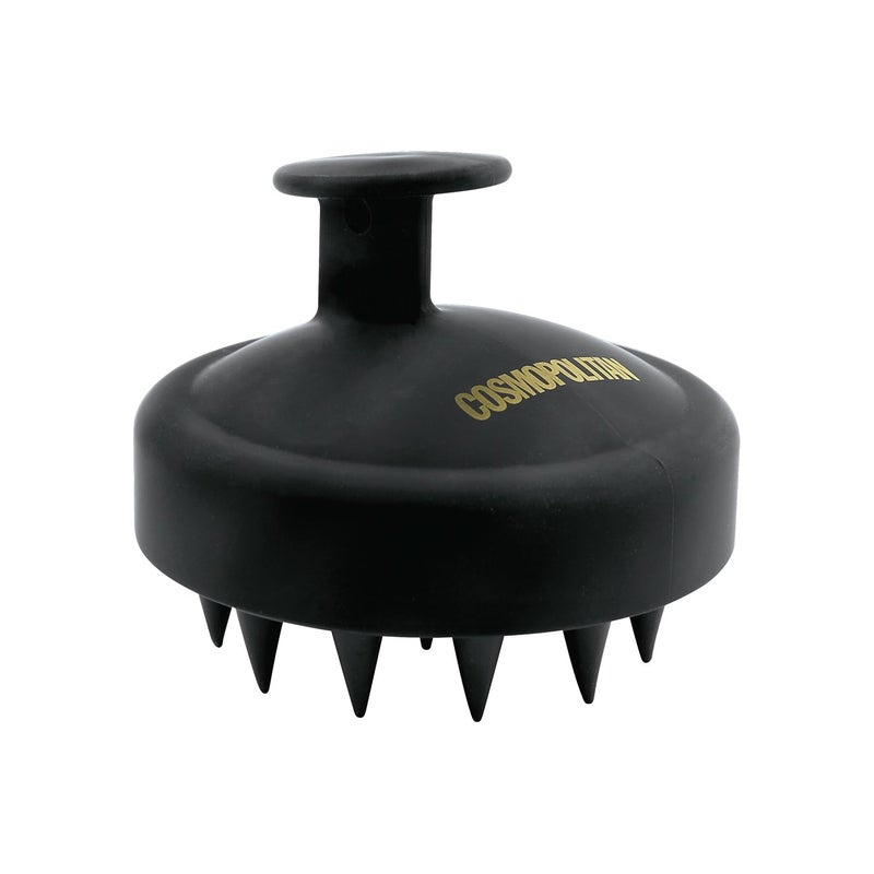 Cosmopolitan Hair Scalp Massager Soft Shampoo Brush Scalp Exfoliator Head Massager for Men Women Dry Scalps All Hair Types UltraSoft Waterproof Silicone Plastic Black 1 Count