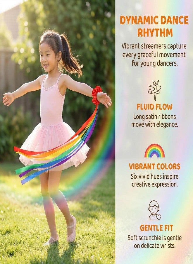 GDLPZM 6X Rainbow Dance Ribbons, Vibrant Wrist Ribbons with Dance Rhythm, Gymnastics Multi-Colored Ribbon Wrist Streamers, Suitable for Children and Teenagers (19.69 x 0.78 inches) - Image 5