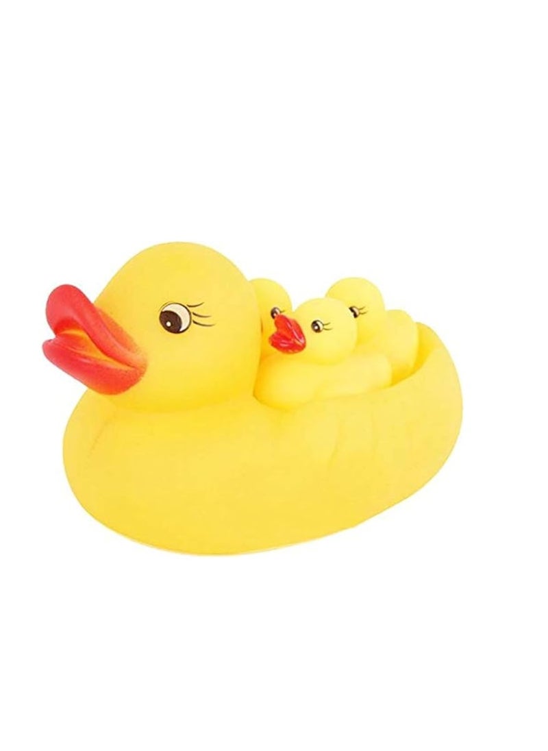 Play-Doh Happytoys 4pcs Baby Sounding Rubber Duck Toy Set – Cute Yellow Ducks with Squeaky Sound – Perfect for Baby Bath Time – Safe & Fun for Toddlers  - Image 1