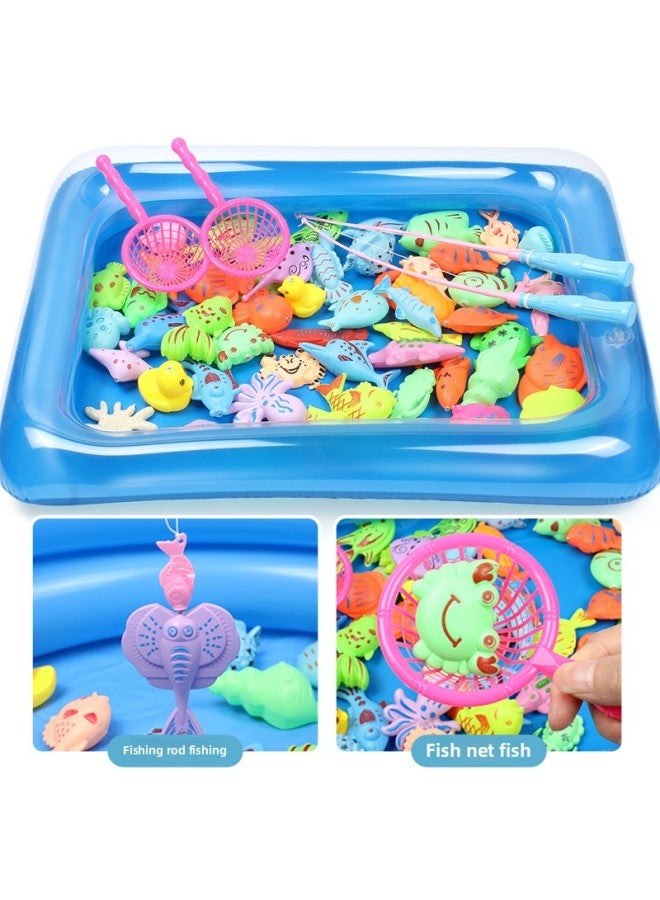 【Free Shipping】 Fishing Toy Pool Set Square Park Stall Toy Water Magnetic Fishing Pool Toy Manufacturers-Color:【express Box】 38-piece Set--fishing Set 271g - Image 5