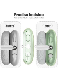 أنمي غطاء واق من السيليكون الشفاف 4 في 1 لـ AirPods ماكس باللون الأخضر  - Image 2