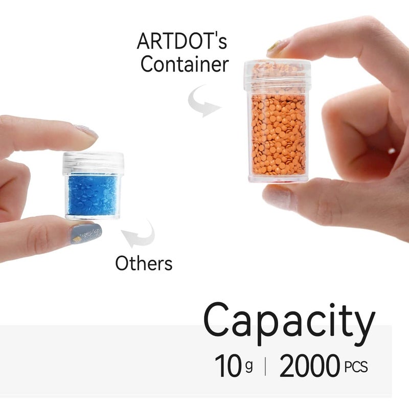 ARTDOT 60 Slots Storage Container for Diamond Art Kits for Adults,Portable Diamond Painting Storage Box with Accessories and Tools - Image 3