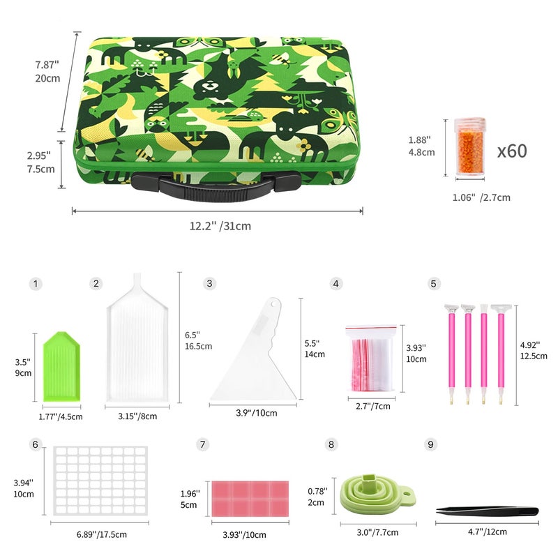ARTDOT 60 Slots Storage Container for Diamond Art Kits for Adults,Portable Diamond Painting Storage Box with Accessories and Tools - Image 5