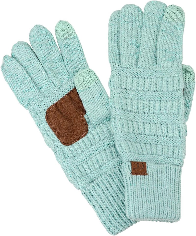Cc Unisex Cable Knit Winter Warm Anti-Slip Touchscreen Texting Gloves - Image 1