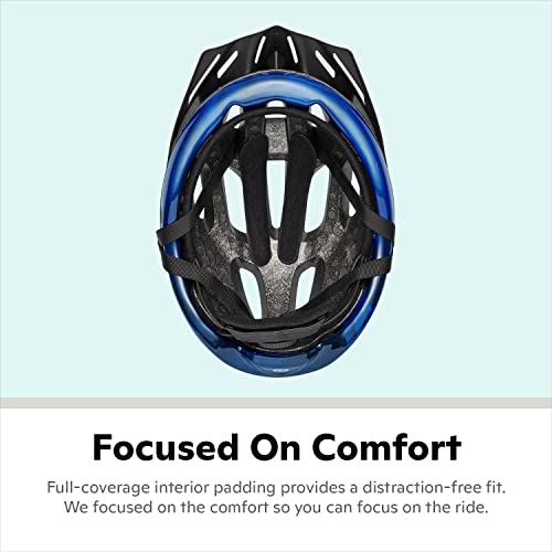Schwinn Intercept Bike Helmet For Adult Men Women Ages 14 and Up, Can Fit Head Circumference 58-62 cm, With 10 Vents, Snap On/Off Visor, Adult Blue - Image 5