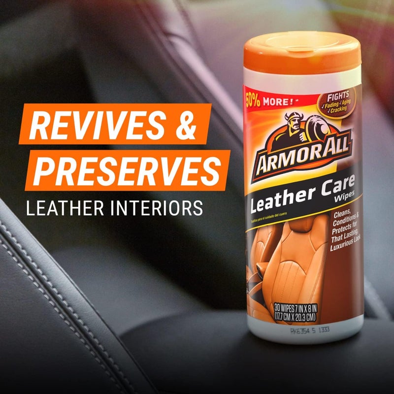 Armor All Leather Care Wipes - 30 Count for Cars, Trucks, and Motorcycles - Image 3
