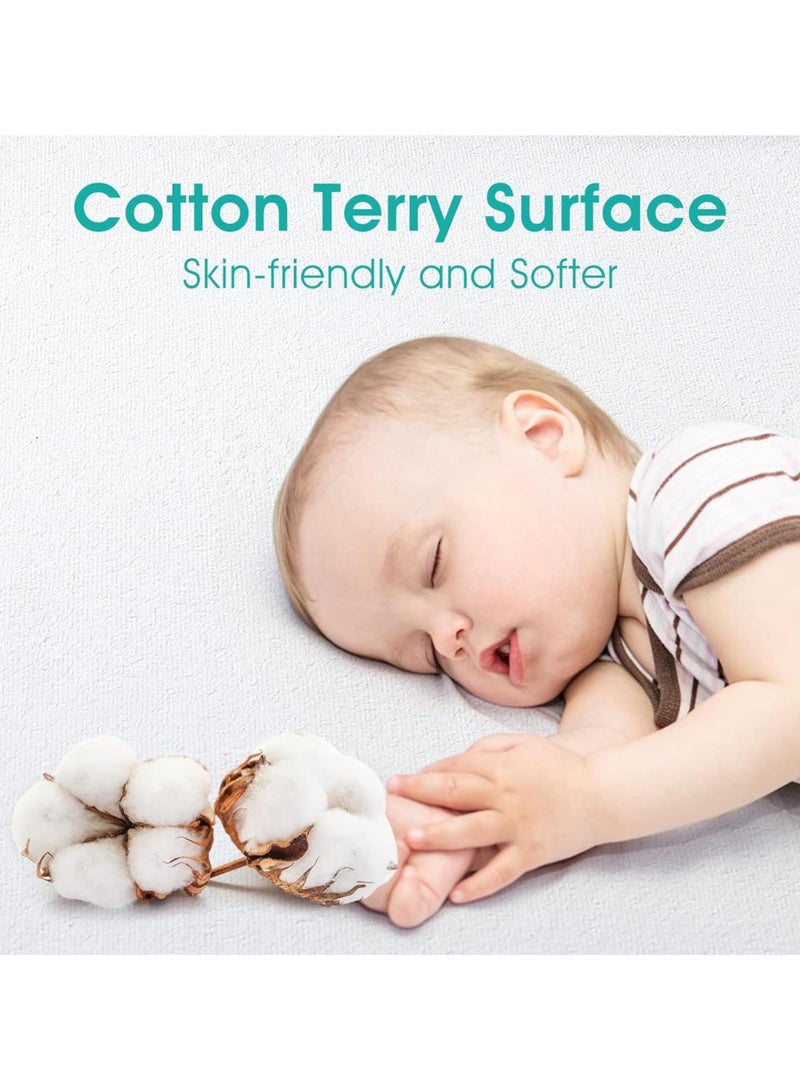 TEGRILO Water Proof Mattress Protector Cotton Terry Mattress Cover, Deep Pocket Bed Mattress Pad Cover Vinyl-Free Washable, Noiseless, Breathable & Soft (Queen(160 * 200 * 30)) - Image 3