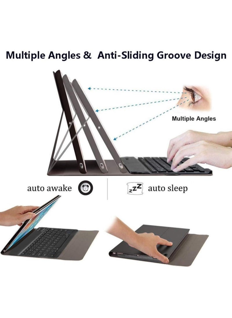 Keyboard Case for iPad Pro 10.5", Wireless Bluetooth Keyboard Case with Ultra Slim Magnetically Detachable PU Leather Cover and Multi-Angle Stand Compatible with New iPad Air 3 2019/ iPad Pro 10.5