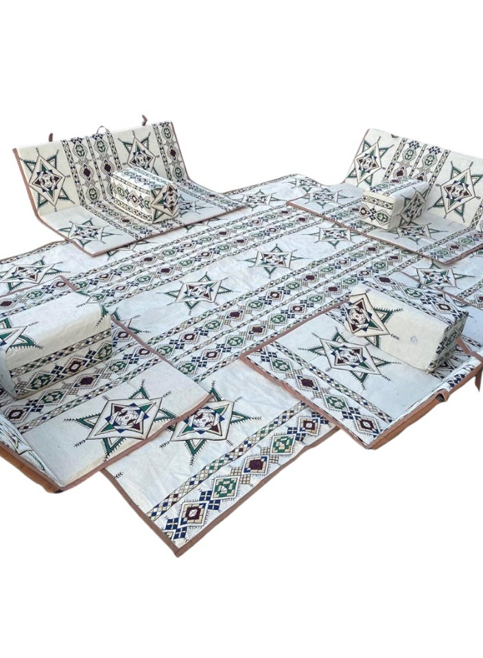 سمارت هوم طقم جلسة أرضية 9 قطع – فرشة أرضية مقاس 300×200 سم مع 4 كراسي أرضية مقاس 120 سم لشخصين و4 مراكي مريحة، جلسة عربية عصرية للمنزل والاستقبال - Image 4