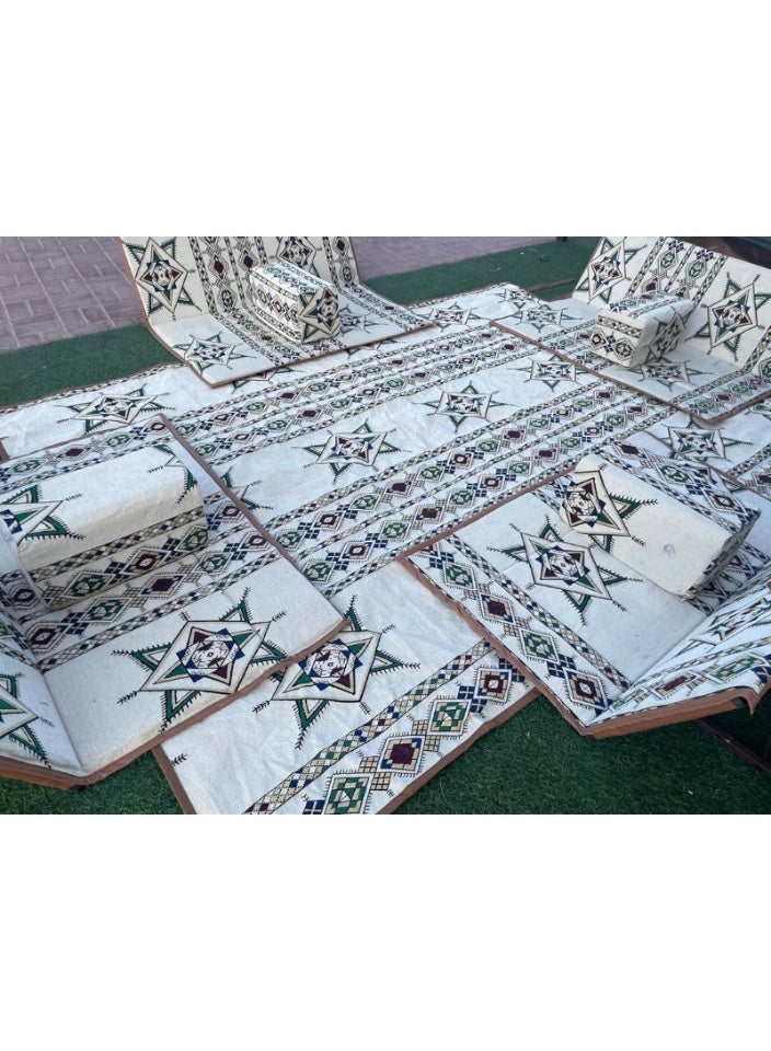 سمارت هوم طقم جلسة أرضية 9 قطع – فرشة أرضية مقاس 300×200 سم مع 4 كراسي أرضية مقاس 120 سم لشخصين و4 مراكي مريحة، جلسة عربية عصرية للمنزل والاستقبال - Image 5