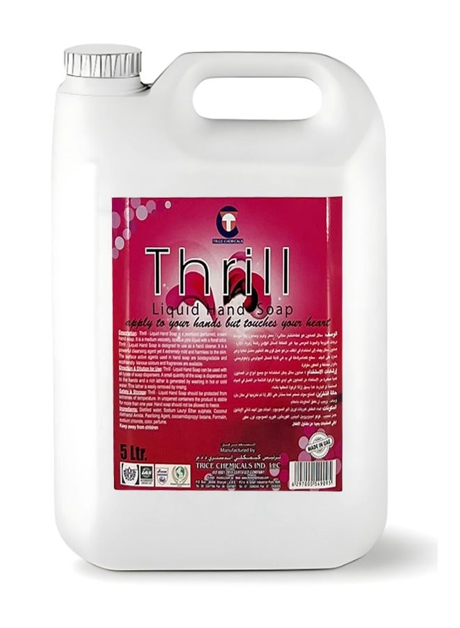 Thrill Rose Scented Liquid Hand Soap 5L – Antibacterial Hand Wash with Moisturizer | Gentle on Skin, Long-Lasting Rose Fragrance - Image 1