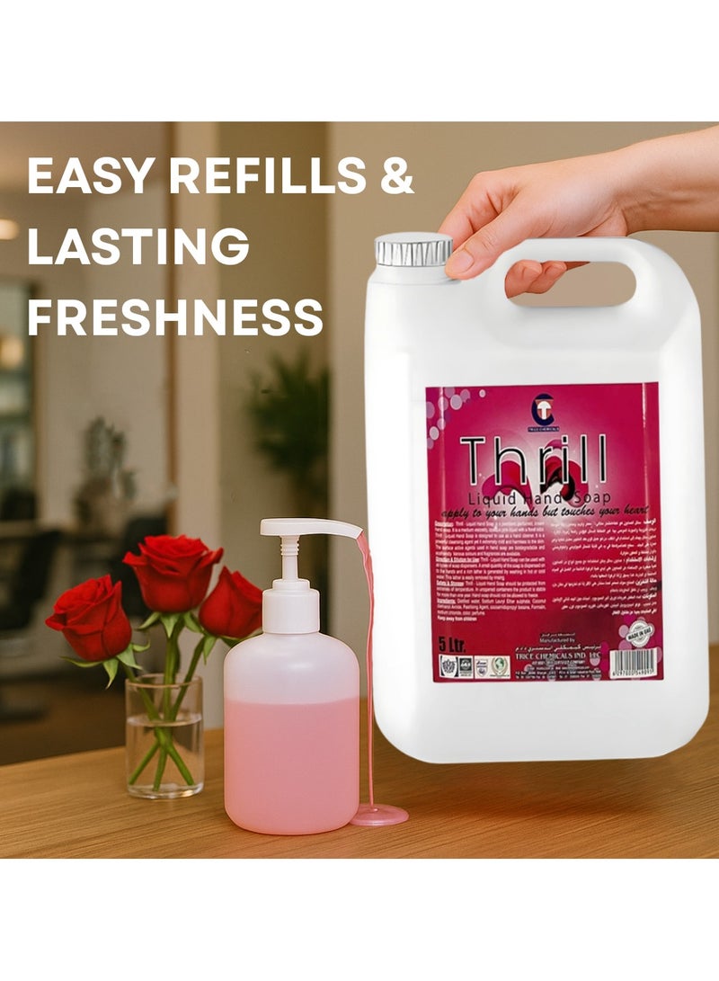 Thrill Rose Scented Liquid Hand Soap 5L – Antibacterial Hand Wash with Moisturizer | Gentle on Skin, Long-Lasting Rose Fragrance - Image 5
