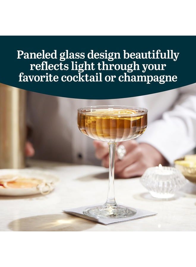 LIBBEY Paneled Coupe Cocktail Glasses, 8.5-ounce, Set of 4 - Image 2
