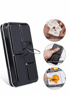 Y&D Empty Watercolor Palette, Metal Tin Palette Paint Case with 14 PCS Half Pans for DIY Travel Acrylic and Oil Painting  - Image 3