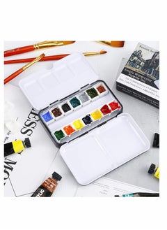 Y&D Empty Watercolor Palette, Metal Tin Palette Paint Case with 14 PCS Half Pans for DIY Travel Acrylic and Oil Painting  - Image 4