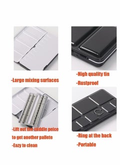 Y&D Empty Watercolor Palette, Metal Tin Palette Paint Case with 14 PCS Half Pans for DIY Travel Acrylic and Oil Painting  - Image 2