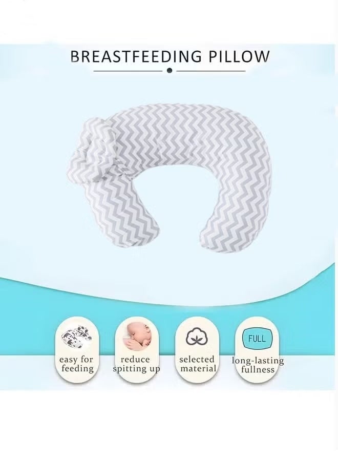الدليبن وسائد رضاعة للأطفال، وسادة مضادة للبصق، وضعية لحديثي الولادة، وسادة رضاعة مع وسادة دعم للرضع، وسادة دعم للأطفال، وسادة رضاعة متعددة الاستخدامات، قابلة للغسل في الغسالة، للأم والطفل (خطوط رمادية) - Image 5