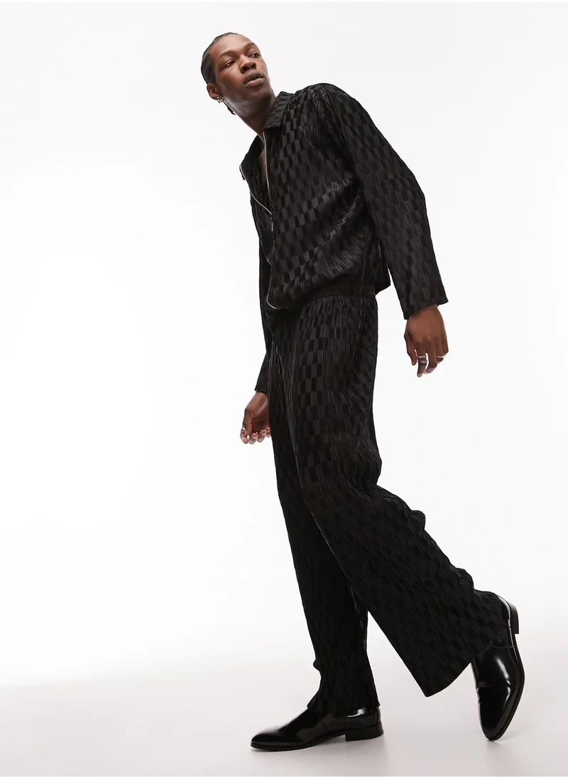 TOPMAN Essential Straight Fit Plisse Sweatpants
