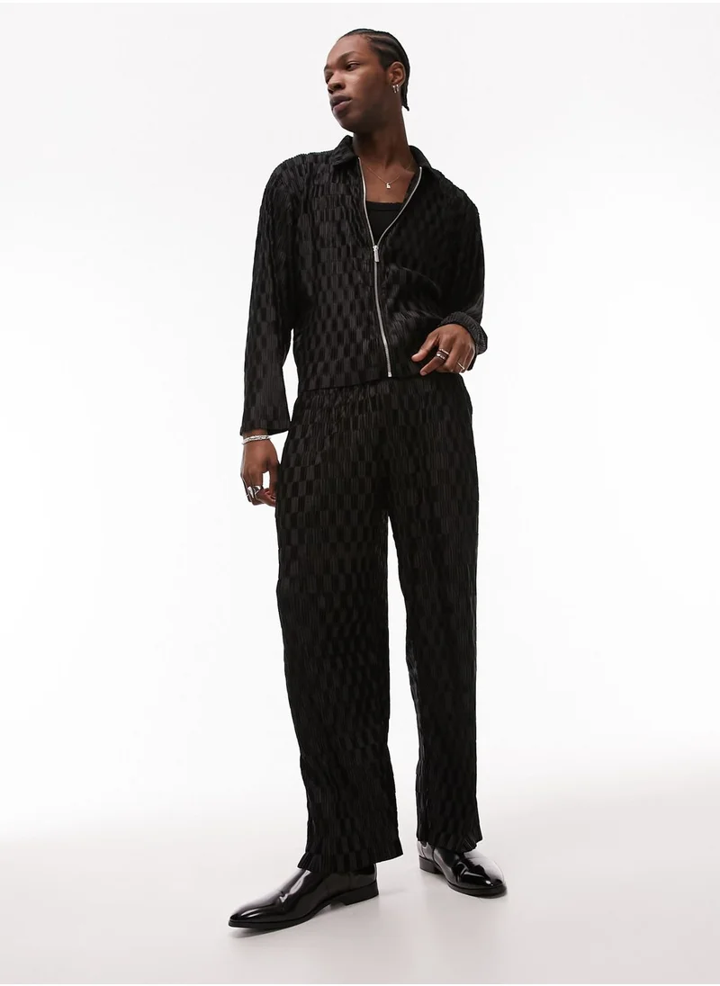 TOPMAN Essential Straight Fit Plisse Sweatpants