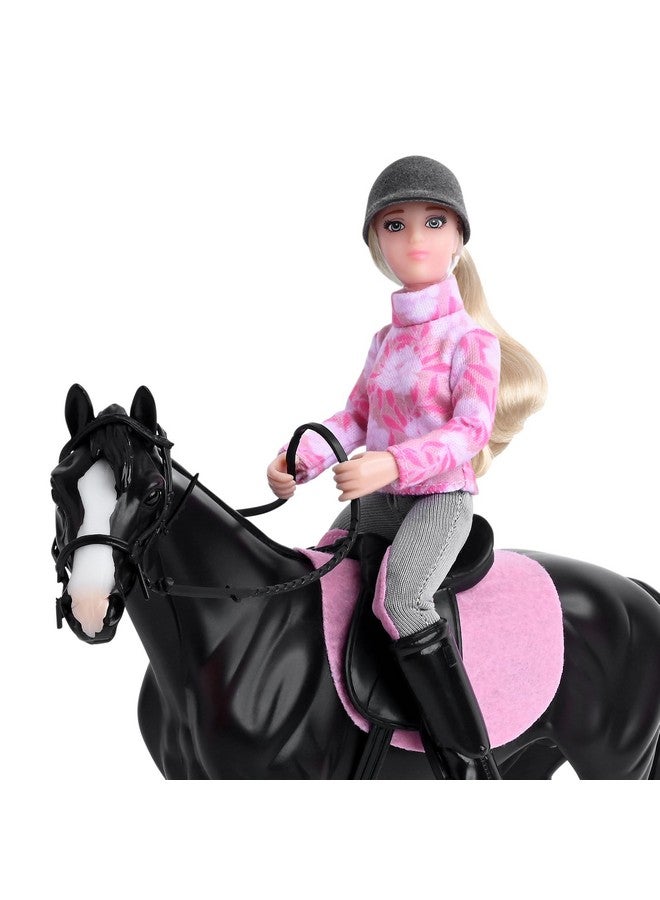 Breyer خيول بريير سلسلة الحرية | حصان إنجليزي وراكب | تمثال حصان | 9" طول x 7" ارتفاع | نموذج #61156, أسود - Image 4