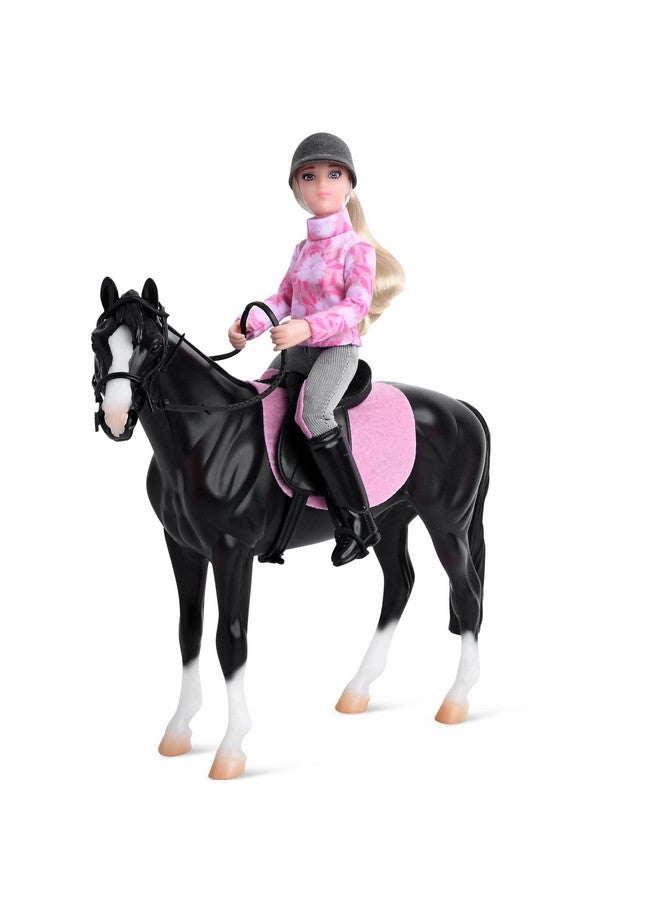 Breyer خيول بريير سلسلة الحرية | حصان إنجليزي وراكب | تمثال حصان | 9" طول x 7" ارتفاع | نموذج #61156, أسود - Image 3