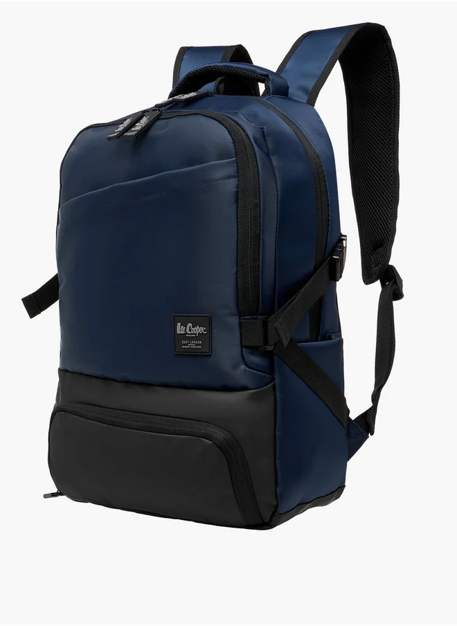 Lee Cooper Men's Panelled Backpack with Zip Closure and Adjustable Strap - 47x32x15 cm