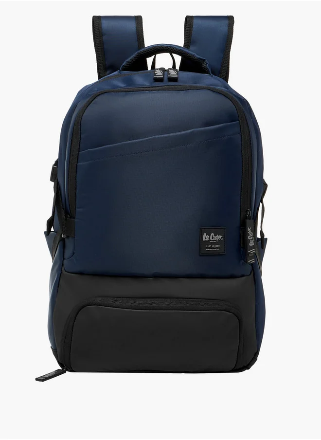 Lee Cooper Men's Panelled Backpack with Zip Closure and Adjustable Strap - 47x32x15 cm