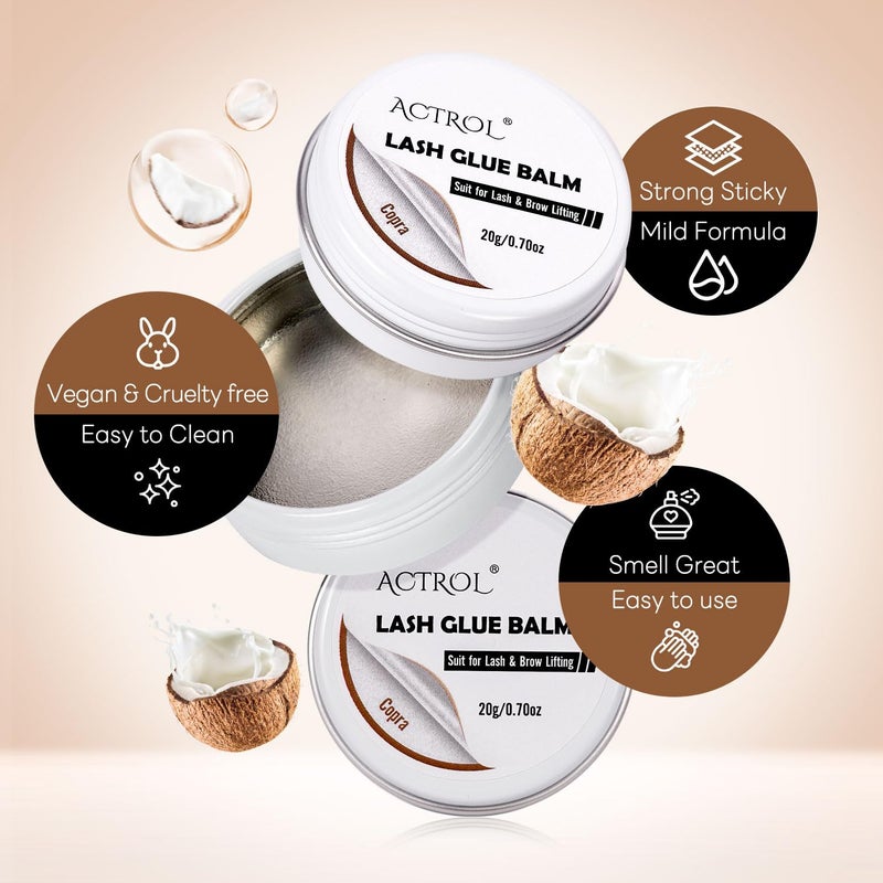 ACTROL Lash Lift Glue Balm Eyelash Lifting Perm Peach Strong Hold Lash&Brow Perm Glue Balm Brow Adhesive Powerful Sticky Brow Lamination 0.35Oz/10G - Image 3