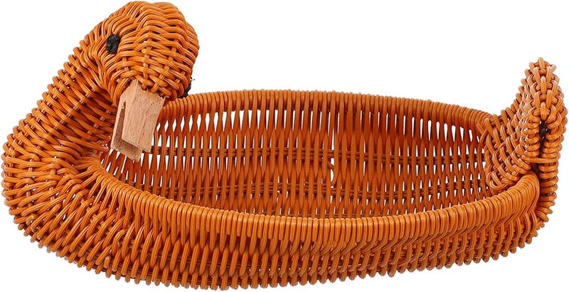 klarako Fruit Basket Harvest Basket Bread Basket Plastic Food Basket Bread Storage Basket Food Baskets for Snack Holder Wicker Basket Kid Basket Small Gift Basket Child Pp Imitation Rattan